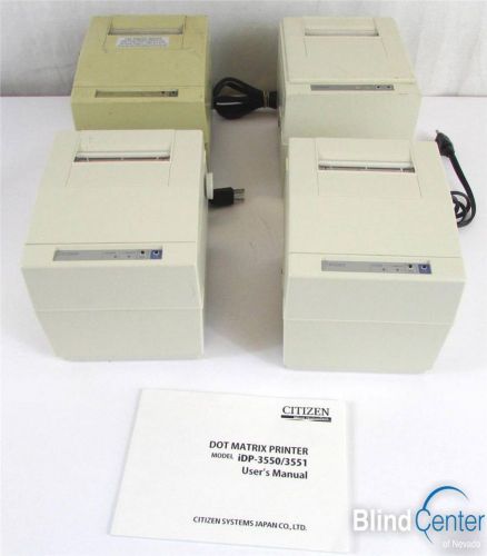 Lot of 4 Citizen iDP 3550 &amp; 3540 Recipt Printer  - FREE SHIPPING