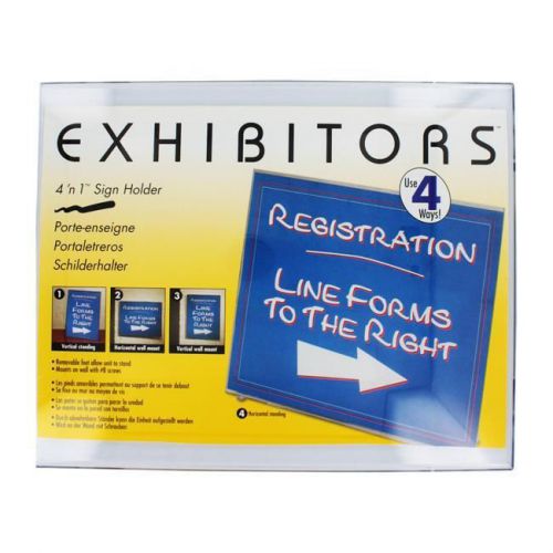 Rogers Exhibitors Clear Plastic 4-in-1 Sign Holder (Pack of 4)