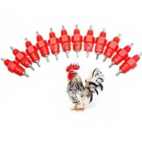 10pcs Auto Water Nipples Drinker Poultry Chicken Duck Bird Feeder Hanging Screw