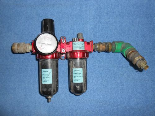 &#034;CENTRAL PNEUMATIC No. 42035&#034; DUAL FILTER AIR CONTROL UNIT 1/4&#034; NPT ~ FAN GAUGE