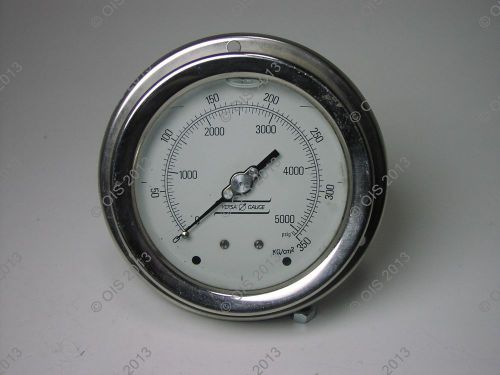 VERSA GAUGE 3.5&#034; STAINLESS STEEL FILLED PANEL MOUNT PRESSURE GAUGE 5000 PSI USED