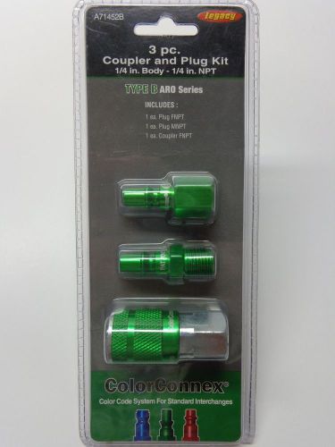 3pc COUPLER AND PLUG KIT TYPE B ARO SERIES 1/4&#034;BODY-1/4&#034; NPT COLORCONNEX NEW