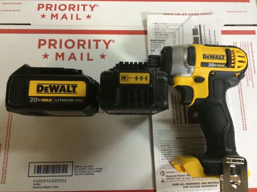 Dewalt DCF885 20V Max Cordless 1/4&#034; Impact Driver +(2) DCB200 Batteries 3.0 20V