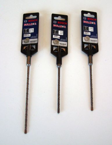 3PC Bosch HC2011 3/16&#034; x 6&#034;_HC2012 3/16&#034;x8&#034; Carbide Masonry Bits SDS Plus NEW