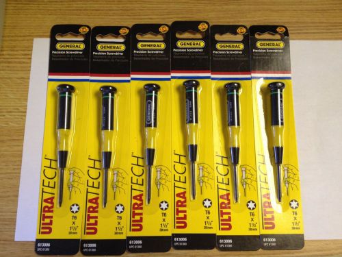 Ultra Tech Precision Screwdriver T6 x 1 1/2&#034; 38mm **NEW** (lot of 6)