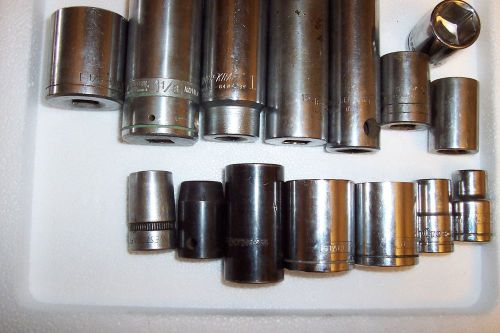 Sockets 1/2&#034; drive hunter armstrong proto stanley powr-kraft crescent husky #15 for sale