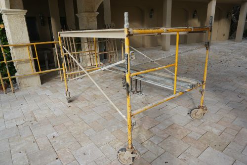 4 level granite brand scaffolding + aluminum stage planks + castor wheels +used for sale