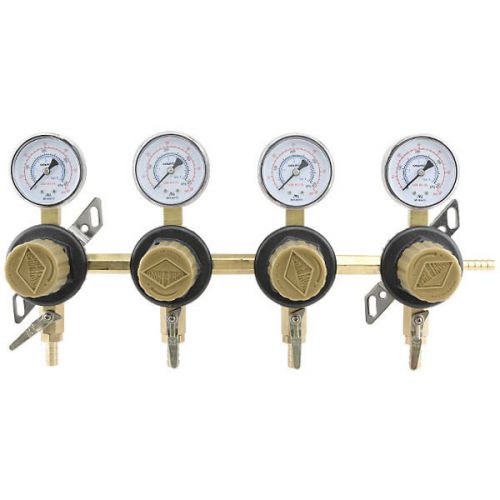 4-Way Secondary Air Regulator - Polycarbonate Bonnet - CO2 to 4 Draft Beer Kegs!