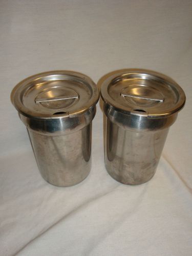 Lot of 2 vollrath stainless steel steam table round insert soup warmer pan for sale