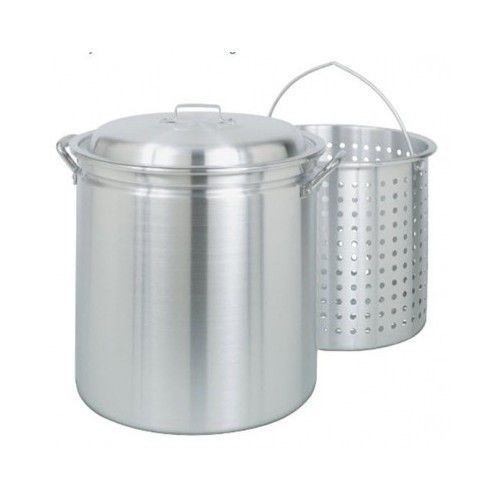 Large Stock Pot 42 Quart Aluminum Steam Boil Fry Boiling Steaming Soup Shrimp