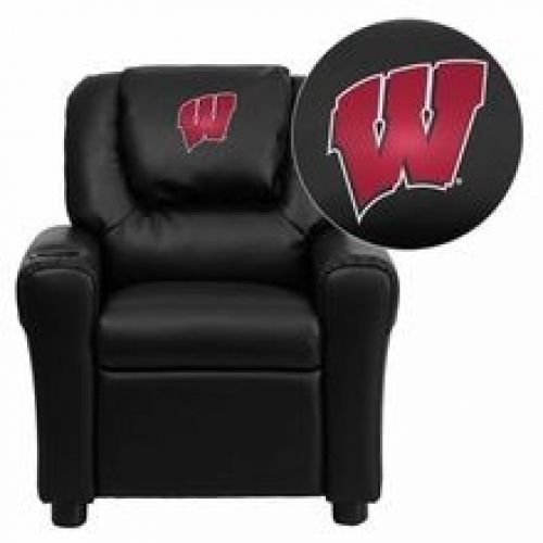 Flash Furniture DG-ULT-KID-BK-40033-EMB-GG Wisconsin Badgers Embroidered Black V