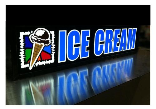 Ice Cream LED Light Up Sign Box VERY Bright