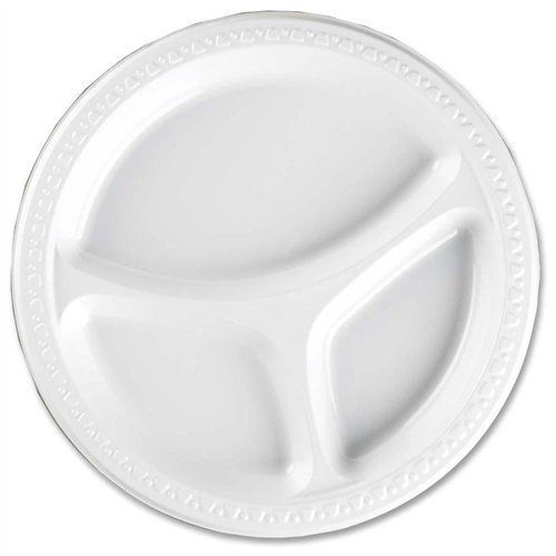 TABLEMATE PRODUCTS, CO. 19644WH Plastic Dinnerware, Compartment Plates, 9&#034;