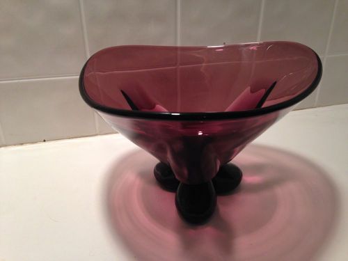 Beautiful Purple Glass Candy Dish  ~ Excellent Condition
