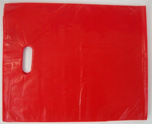 200 Qty. 12&#034; x 15&#034; Red Glossy Low Density Merchandise Bag Retail Shopping Bags