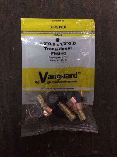 1/2&#034; O.D. X 1/2&#034; O.D. VANGUARD TRANSITIONAL FITTINGS 5  including pex crimp ring