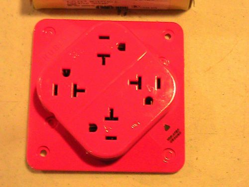 Isolated Ground 4-Plex Receptacle, Hubbell # IG420, Orange 20 Amp 125 Volt