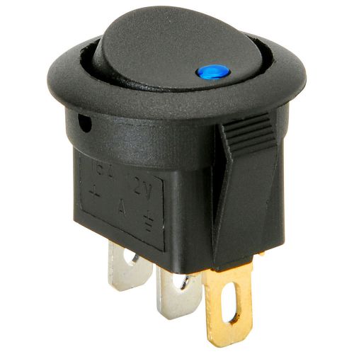 Spst automotive round rocker switch w/blue led 12v 060-770 for sale