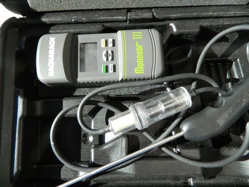 Bacharach Monoxor III CO Analyzer in Case with Manual Nice