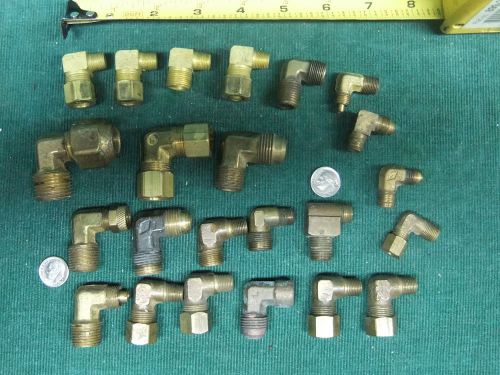 lot of 23 brass 90 degree elbows