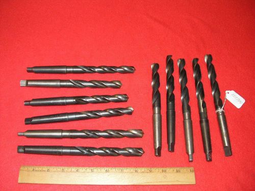 Lot of 11 #2 Morse Taper Shank Drill Bits from Estate Chicago-Latrobe Nine 17 MM