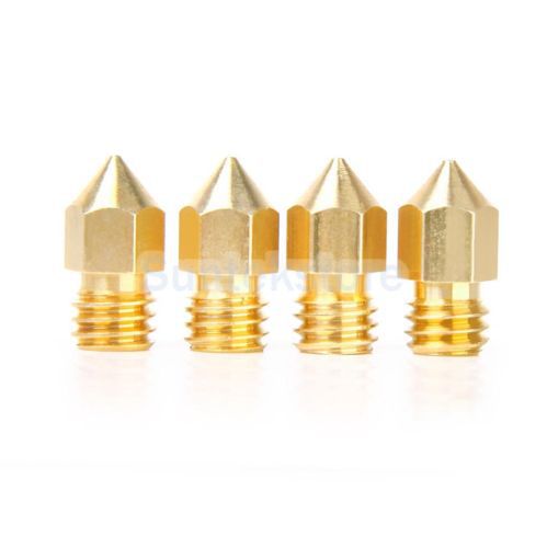 10xGolden 0.2mm M6 RepRap 3D Printer Extruder Nozzle for MakerBot Mk8 Print Head