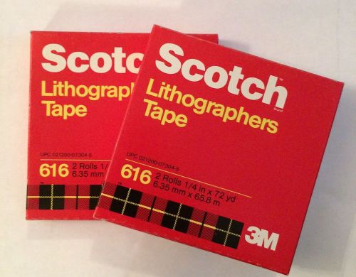 Scotch Lithographers Tape - 4 Rolls - 616 1/4 in. x 72 yd. (6.35 mm x 65.8 m)