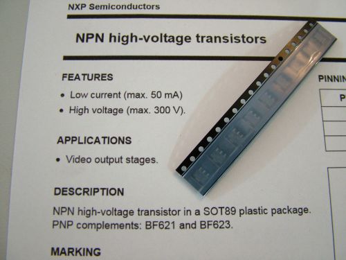 10X SMT SMD BF620 NPN HIGH VOLTAGE TRANSISTOR  300V  50mA    ( LOT OF 10 )