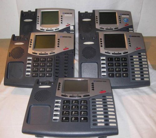 Lot of 5 Inter-Tel 550.8560 Digital Business Telephone w/ Adjustable Stands