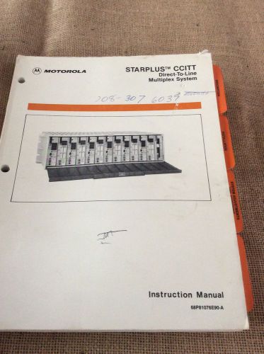 Vintage Motorola Starplus Ccitt Multiplex System Manual