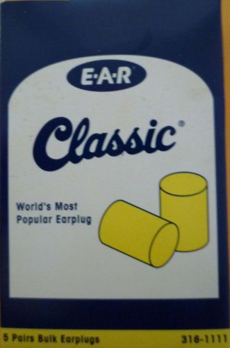 E-A-R Classic Earplugs, 5 Pair Per Box, NOISE REDUCTION TAT 29, EAR, Ear Plugs