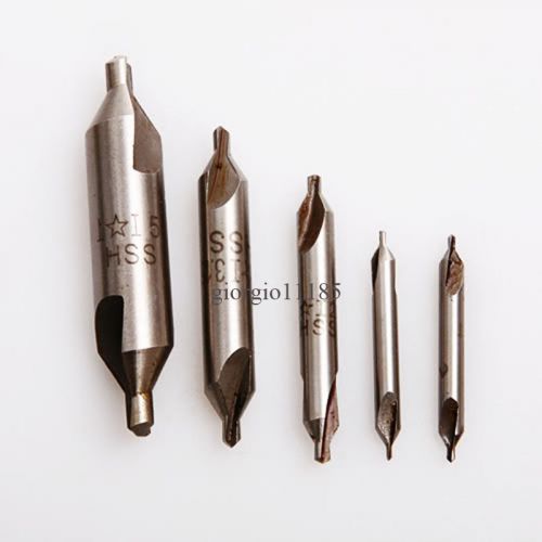 5 HSS Center Drills Countersinks 60 Degree Angle Bit 1mm 1.5mm 2.5mm 3.15mm 5mm