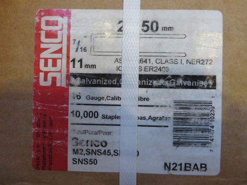 SENCO N21BAB &#034;SENCO&#034; GALVANIZED CROWN STAPLES - New