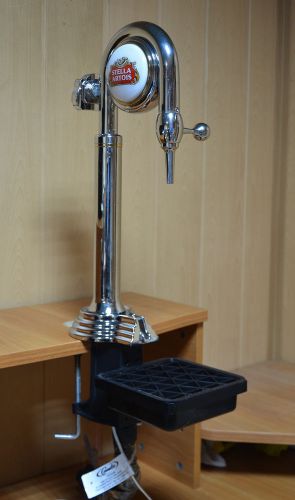 Beer Tap Faucet Draft Single ChromeTower keg Kegerator Lights Logo Stella Artua