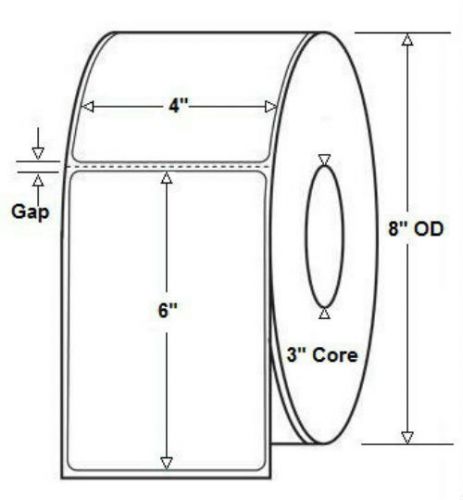 4&#034;x6&#034; zebra 10000290 z-perform 2000d direct thermal labels - 4 rolls of 1000 for sale