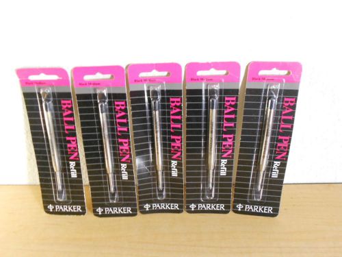 LOT OF 5 Parker Ballpoint Refill Black Medium PAR-30316 PAR30316 30316 NOS