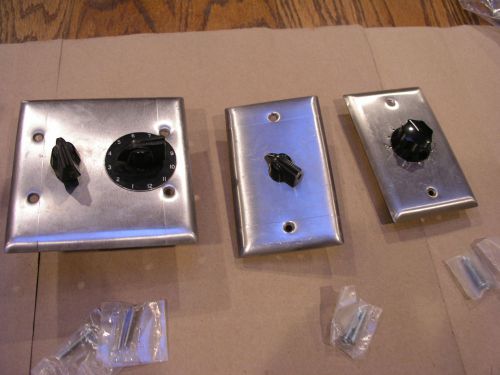 3 PIECES Rotary Switch,  Volume Controls with Steel Faceplates