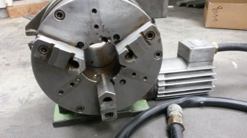 Yuasa 4th axis cnc rotary table, 10.75&#034; 3 jaw chuck, 19 pin connector, 3.5&#034; bore