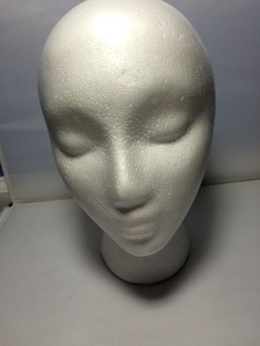 STYROFOAM FOAM MANNEQUIN WIG HEAD DISPLAY HAT CAP WIG HOLDER WHITE FOAM HEAD