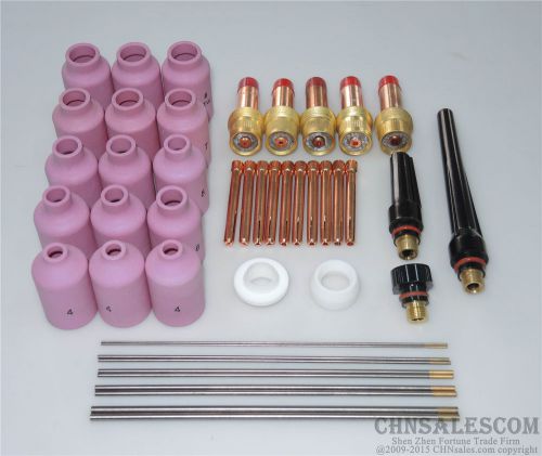 45 pcs TIG Welding Torch Gas Lens Kit WP-17 WP-18 WP-26 WL15 Lanthanate Tungsten