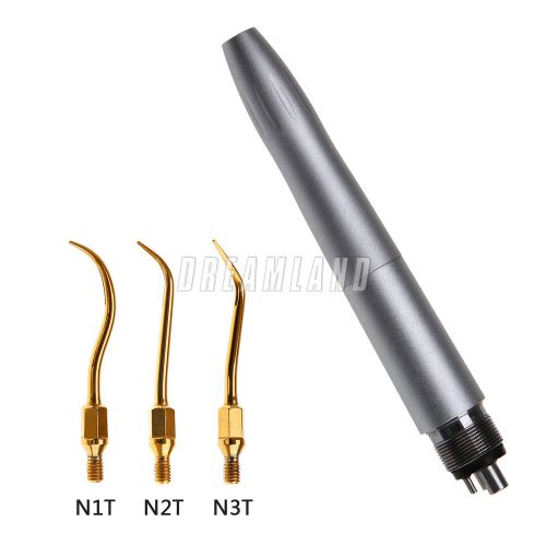 NSK Style Dental Air Scaler Handpiece 4Hole w/ 3 Golden tips