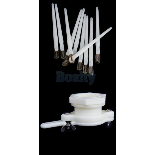 10pcs wht plastic royal jelly soft head pen +38mm honey gate valve hive bee tool for sale