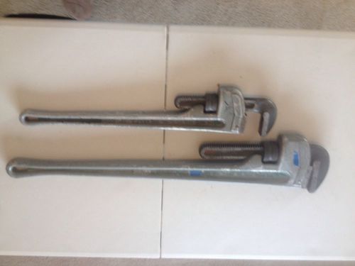 2-Ridgid Aluminum H.D Pipe Wrenchs 36&#034; &amp; 24&#034;