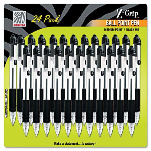 Zebra - z-grip retractable ballpoint pen, black ink, medium - 24/pack for sale