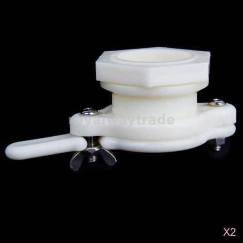 2x Functional White Plastic Hive Honey Gate Valve Extractor Beekeeper Tool 38mm