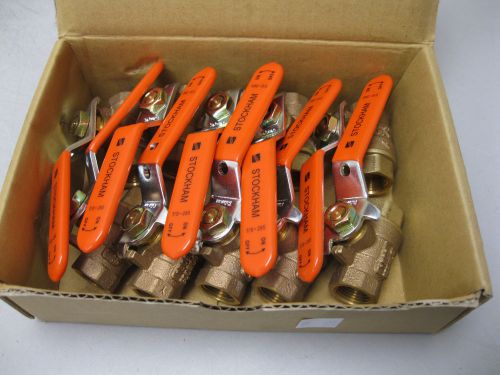 Lot (10) 3/8&#034; stockham 600# wog brnz thrd fp t-285 ball valve d3 (1716) for sale