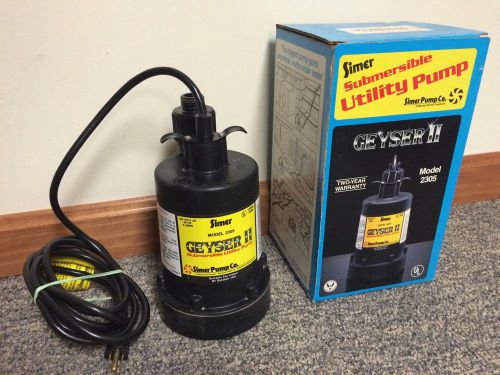 Simer 2305 geyser ii 1/4 hp submersible utility water flood basement sump pump for sale