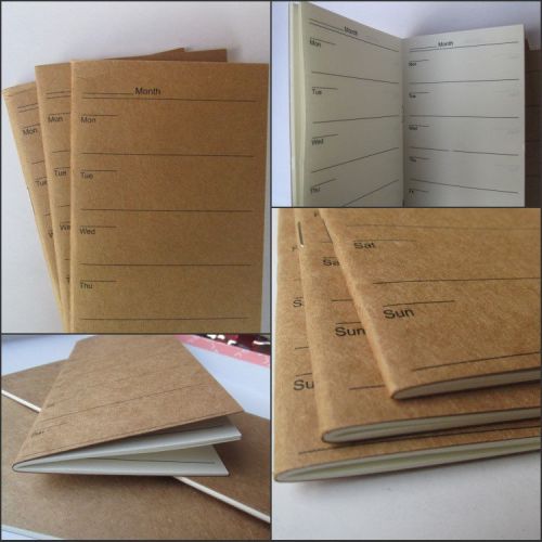 3pc New Vintage Kraft Cover Mini Portable Paper Notebook Memo Note Book