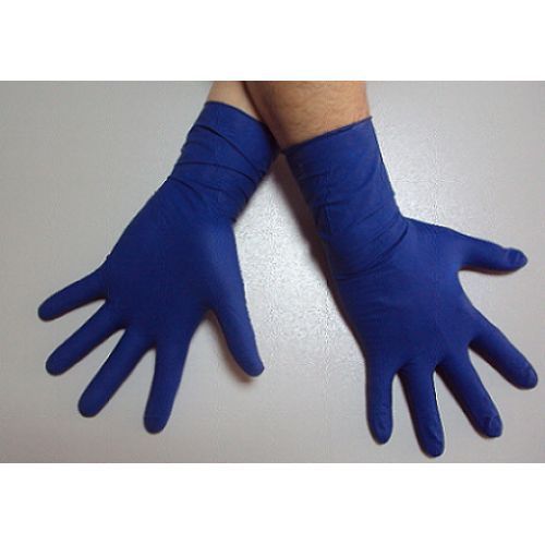 High risk blue disposable latex powder free long cuff medical 50 gloves large for sale