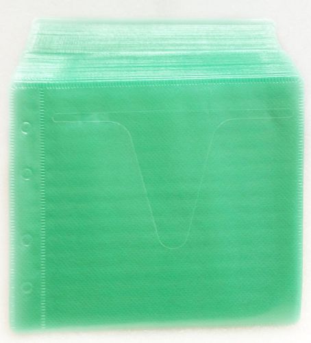 Double side cd dvd plastic sleeve envelope 100pk green for sale